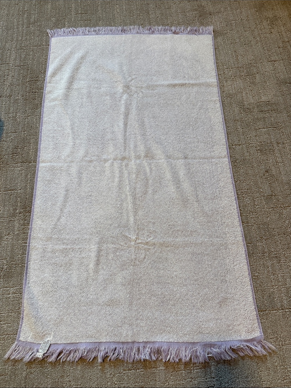 Vintage Penney’s Decorator Collection teal / lavender floral bath towel 24x43 - Picture 3 of 4